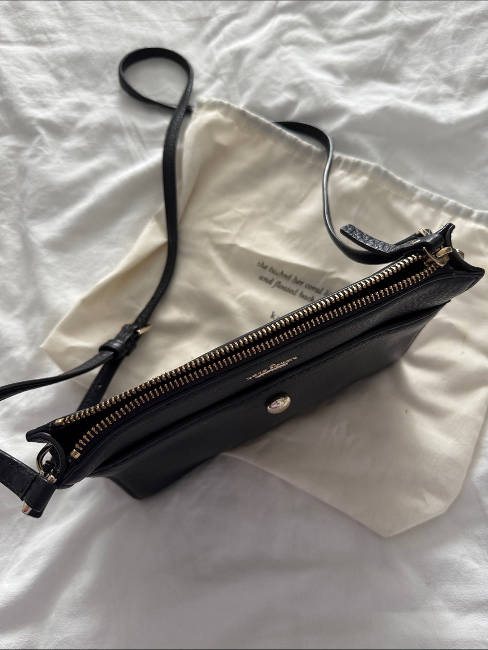 kate spade Black Pebbled Leather Crossbody with Gold Hardware - Picture 5 of 16